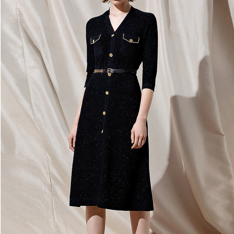 【粉丝专享】ELLASSAY绵羊毛光感针织连衣裙女EWD333M02300