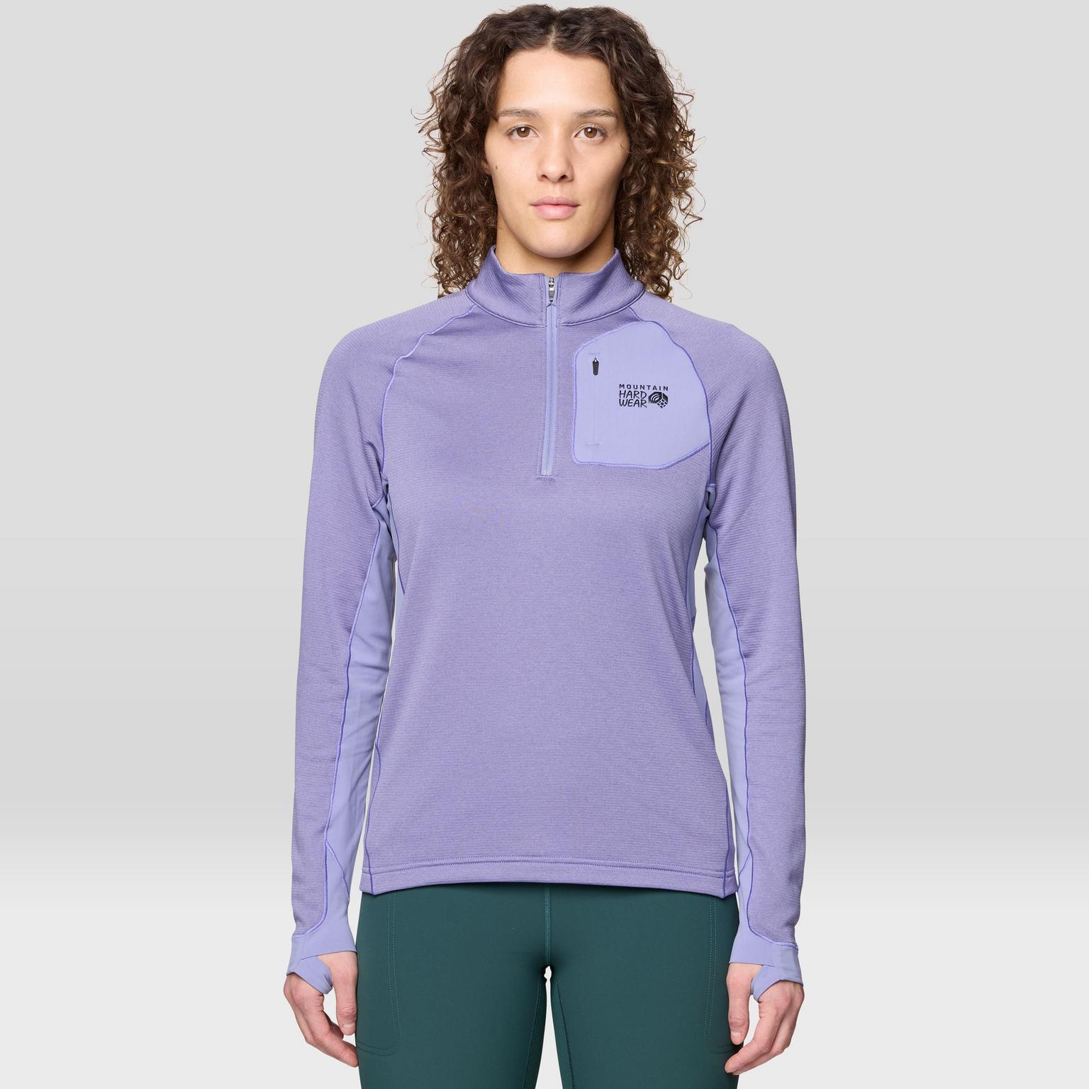 MountainHardware山浩女士UP FIRST TECH FLEECE/4拉链打底衫