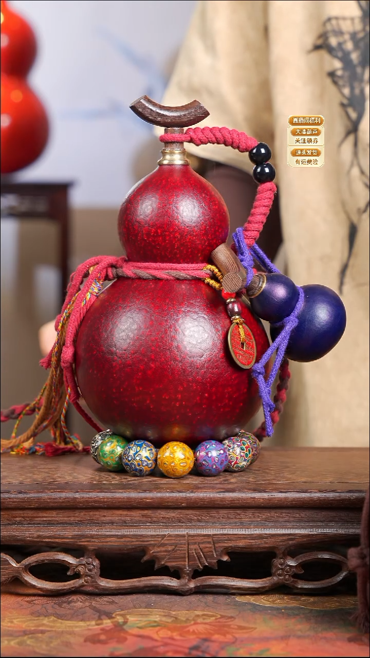 WZ052藏绳款葫芦不包手串+开口小葫芦挂件