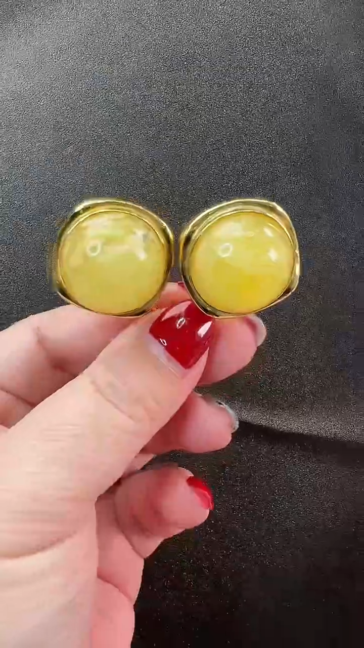 【闪购商品】琥珀耳饰未镶嵌耳环