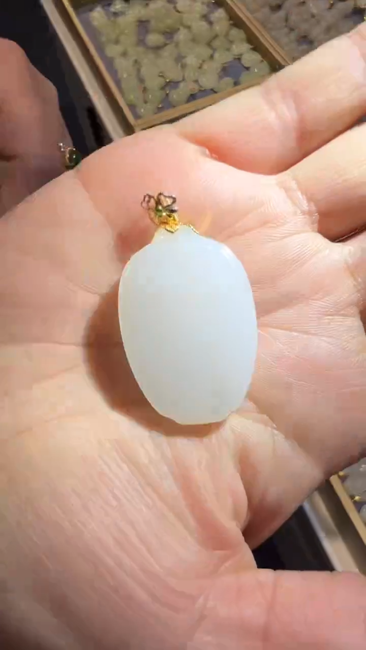 【闪购商品】和田玉吊坠18K金镶嵌和田玉吊坠多样性发货拍一发一
