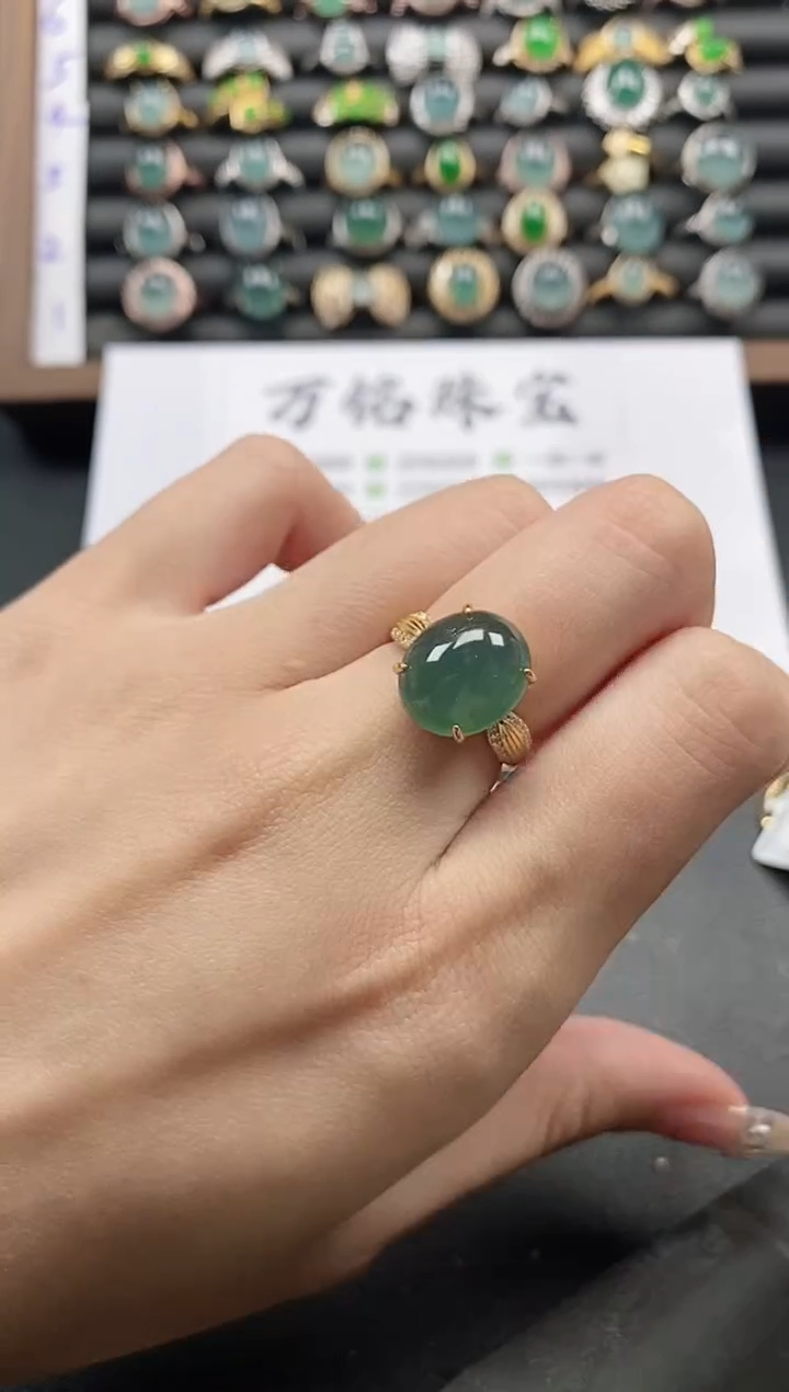 银S925镶嵌戒指翡翠51511