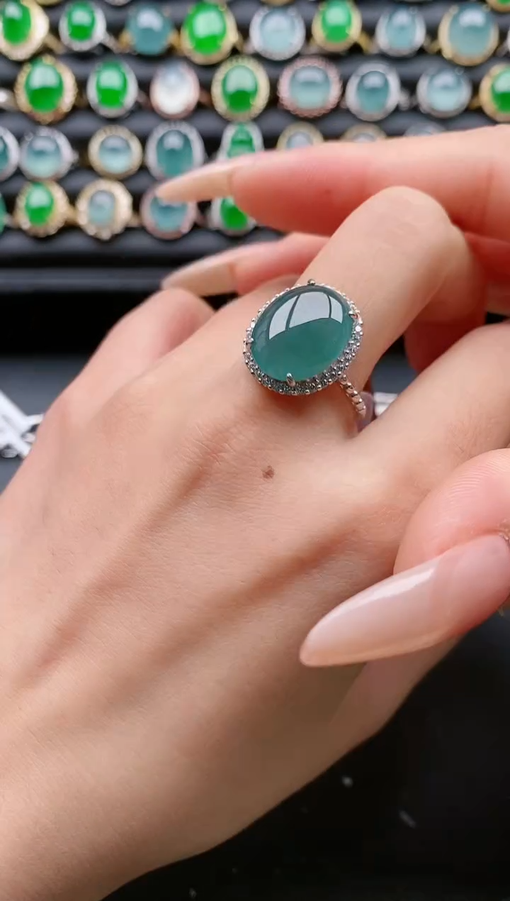 【闪购商品】翡翠戒指银S925镶嵌11111