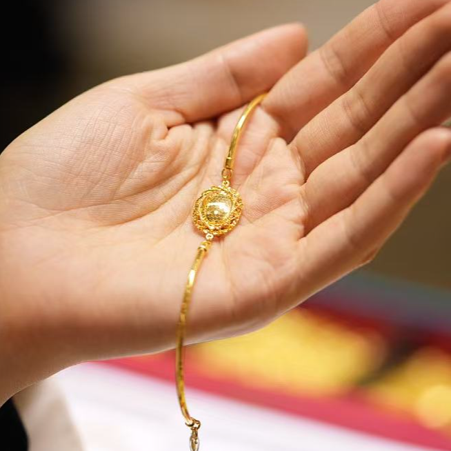 【巧玲专属】足金999龙鳞鸽子蛋半镯手链 经典时尚百搭 7.07