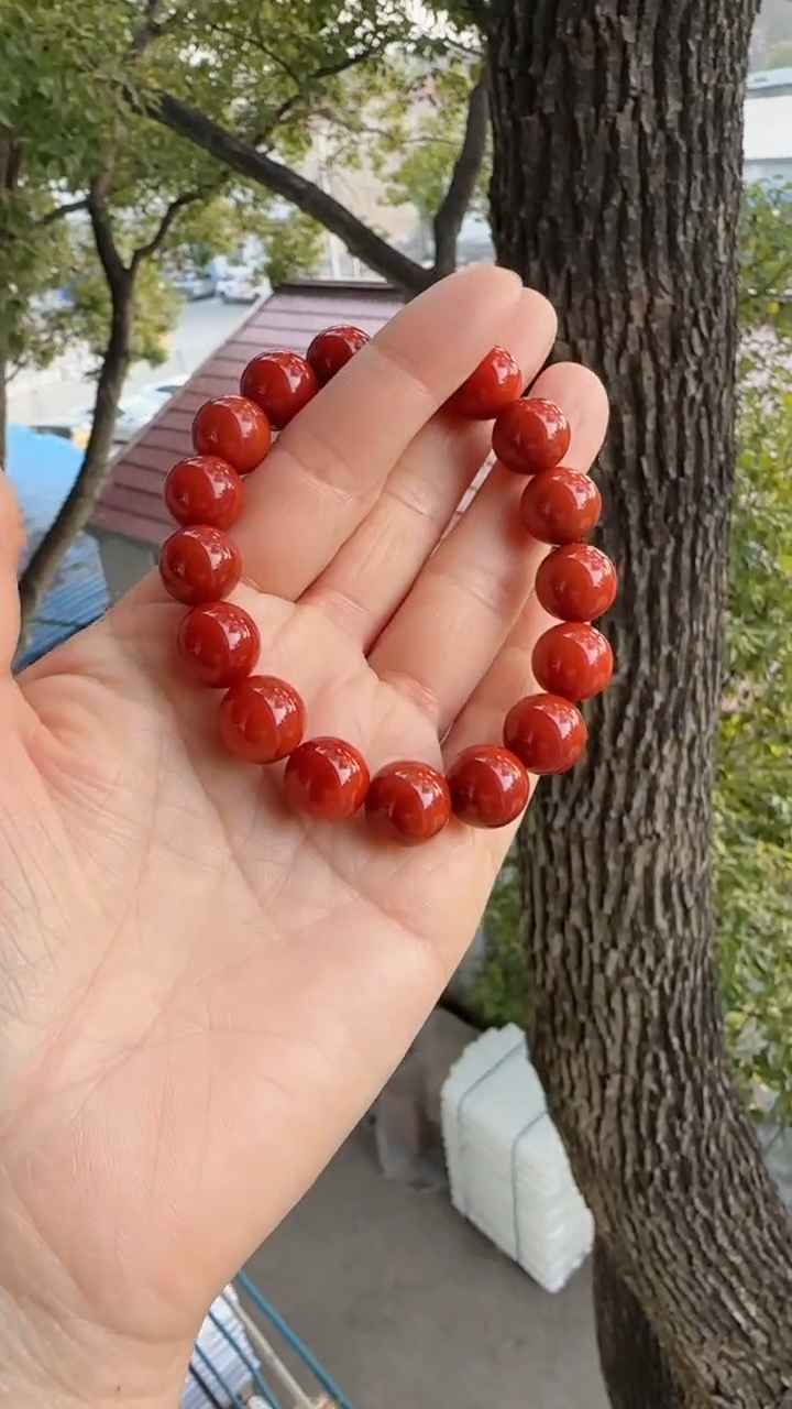 未镶嵌多样性发一件南红玛瑙锦红12mm保山杨柳圆珠
