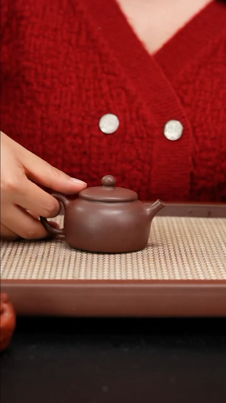 【闪购商品】紫砂茶壶底槽青酌古90cc