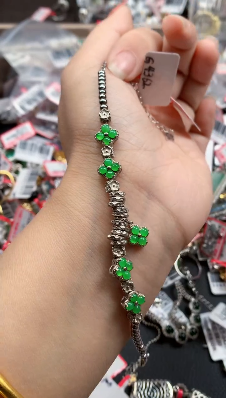 银S925镶嵌戒指翡翠天然A货缅甸翡翠