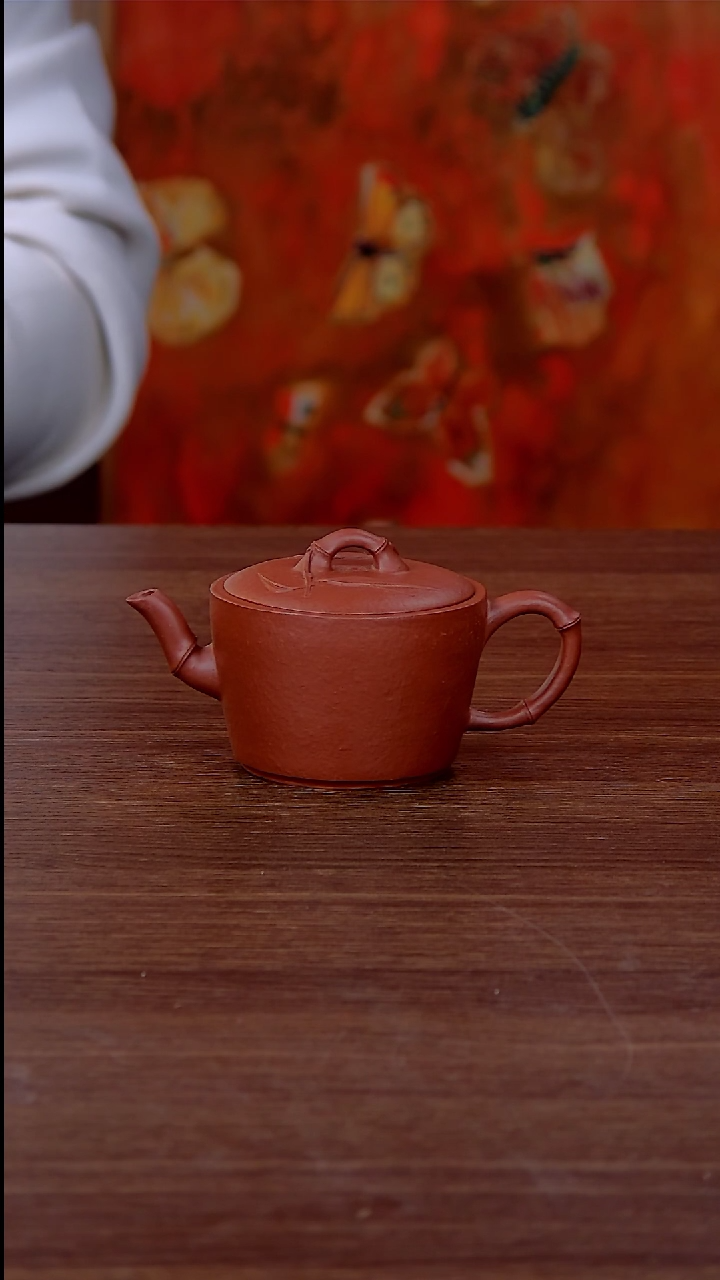 【闪购商品】紫砂茶壶朱泥竹节大口盖