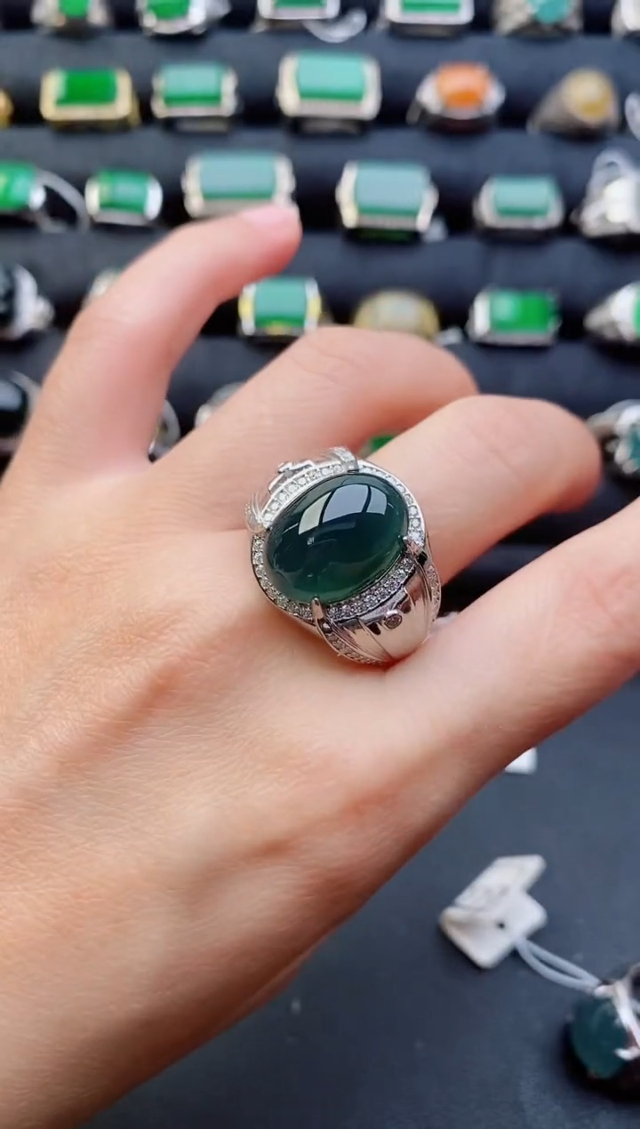 【闪购商品】翡翠戒指银S925镶嵌111111111