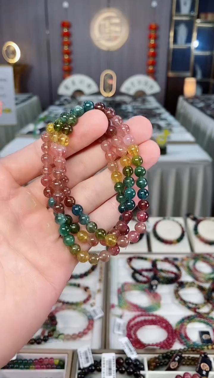 未镶嵌收藏级老矿碧玺三圈手串5mm+碧玺xion多样性发货一条