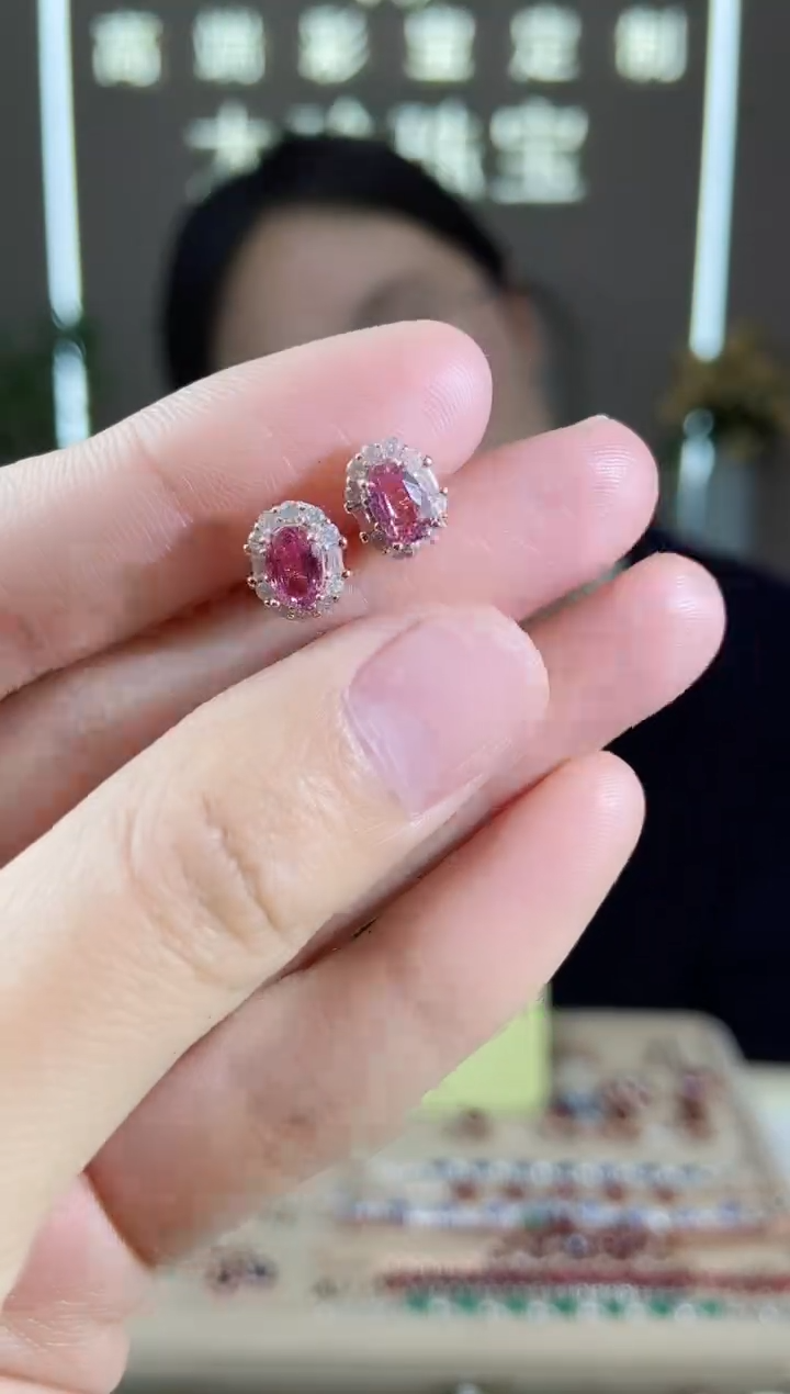 【闪购商品】蓝宝石耳饰银S925镶嵌耳饰
