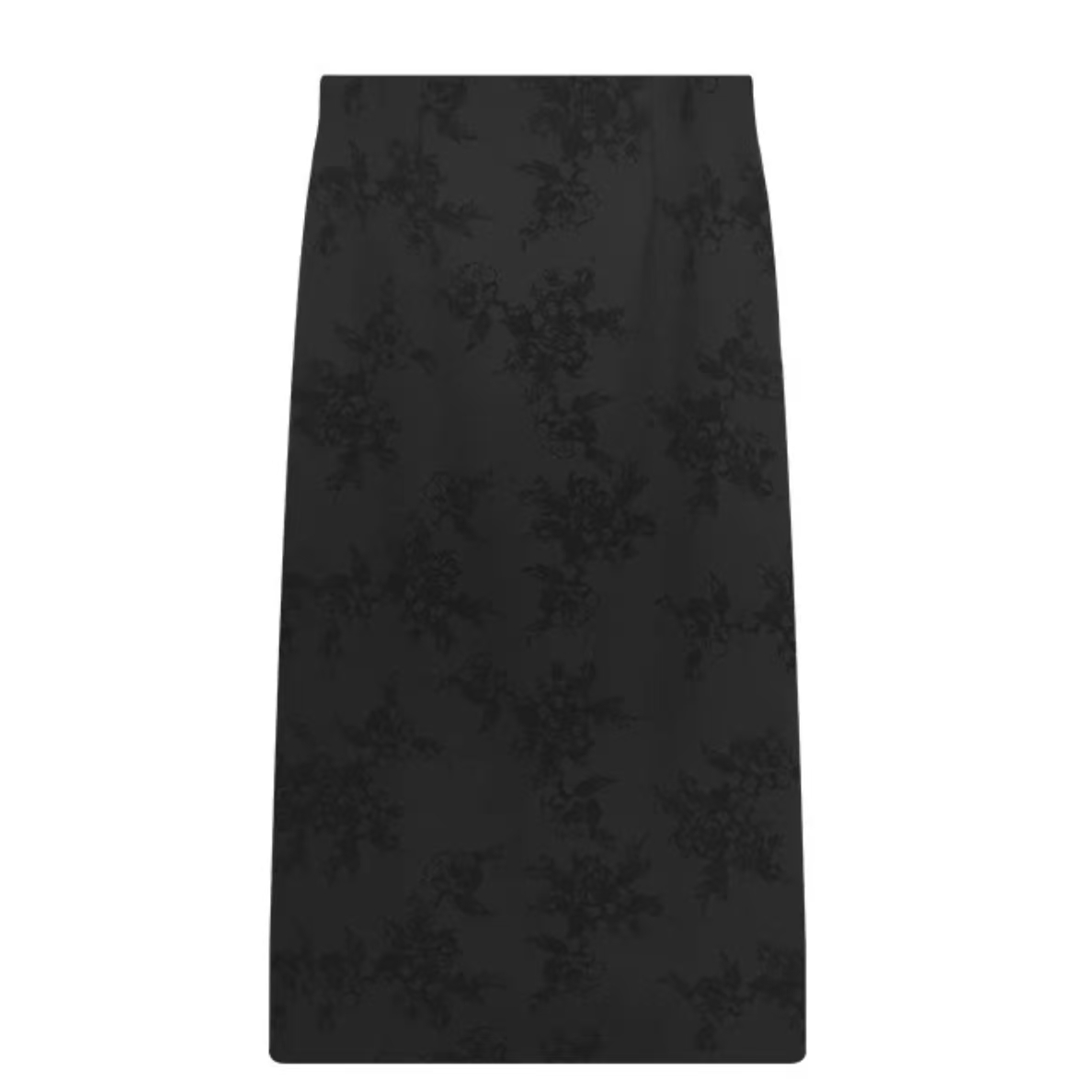 1秋冬款气质百搭黑色国风女士高腰显瘦双侧开叉半身裙