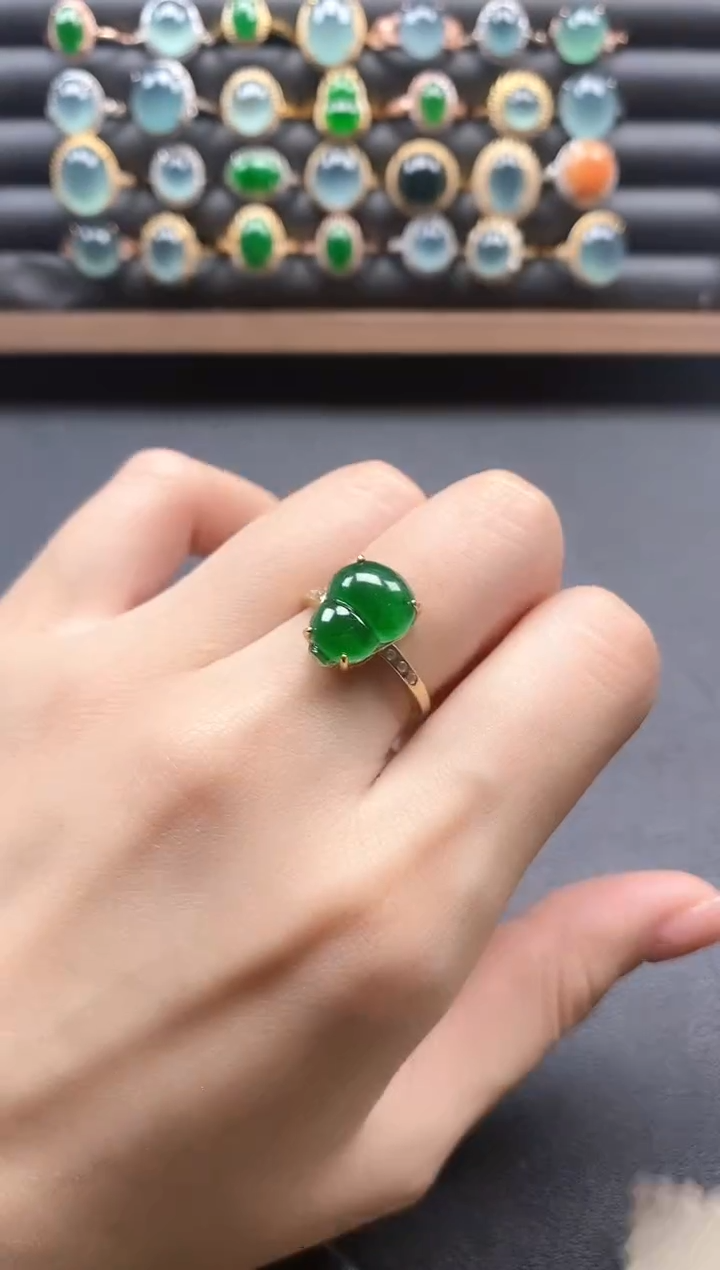 银S925镶嵌戒指翡翠51511