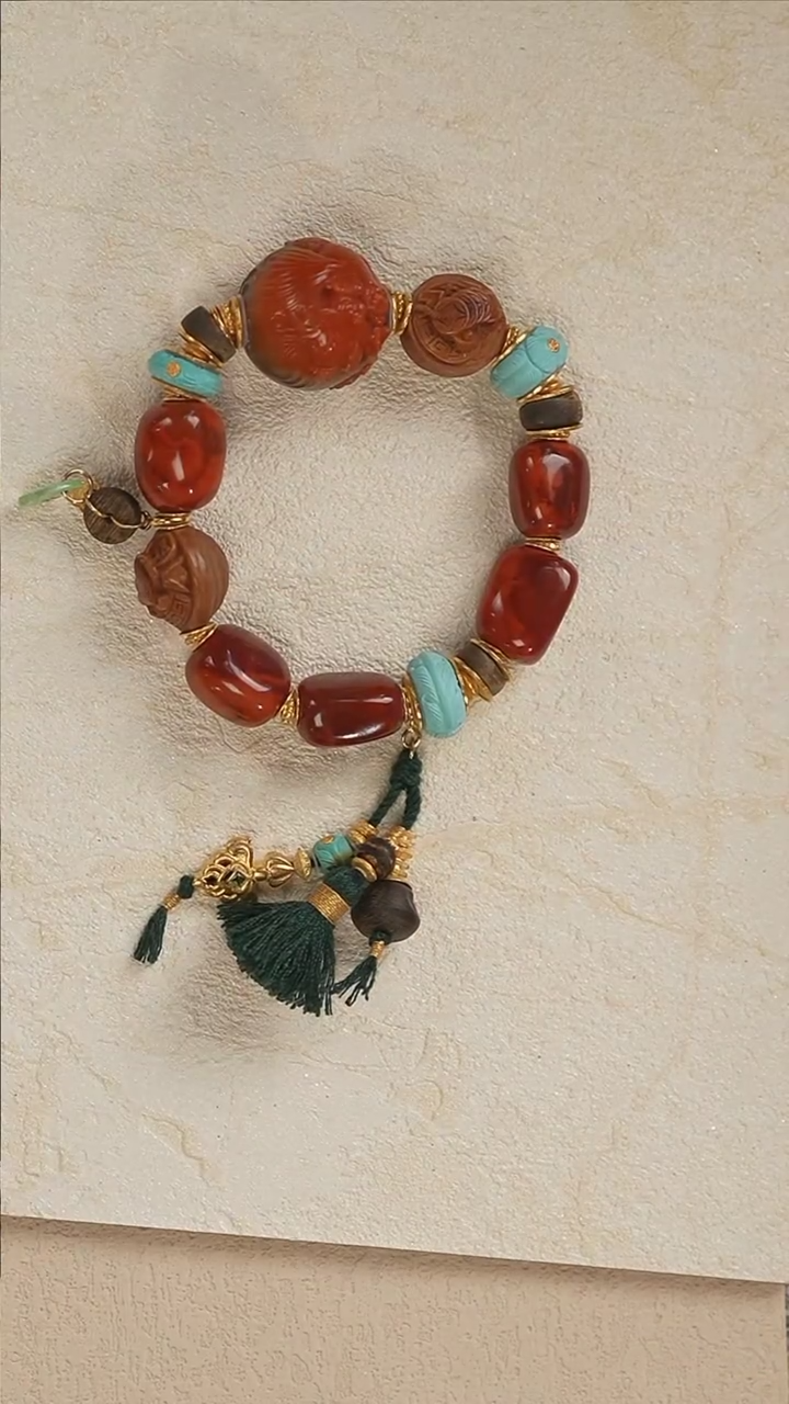 【闪购商品】南红玛瑙手串18K金镶嵌S3143-定制