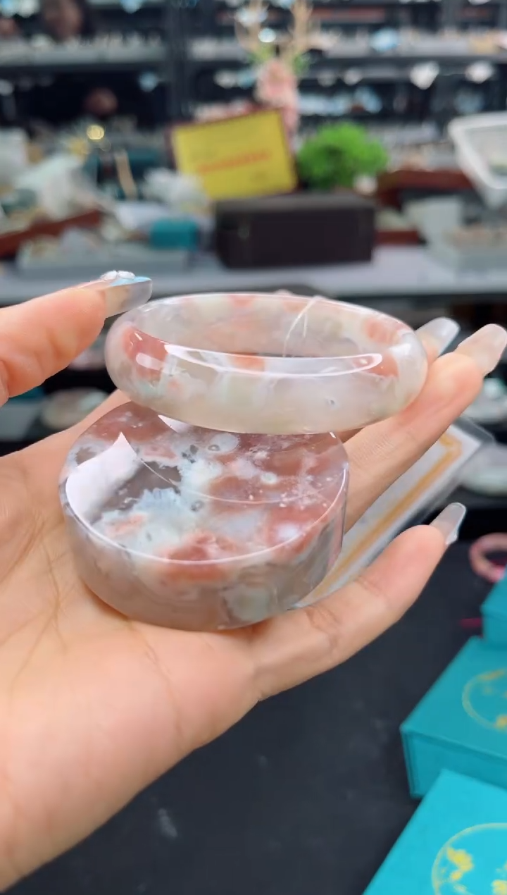 石英质玉未镶嵌手镯55圈口（赠品镯心）6590539