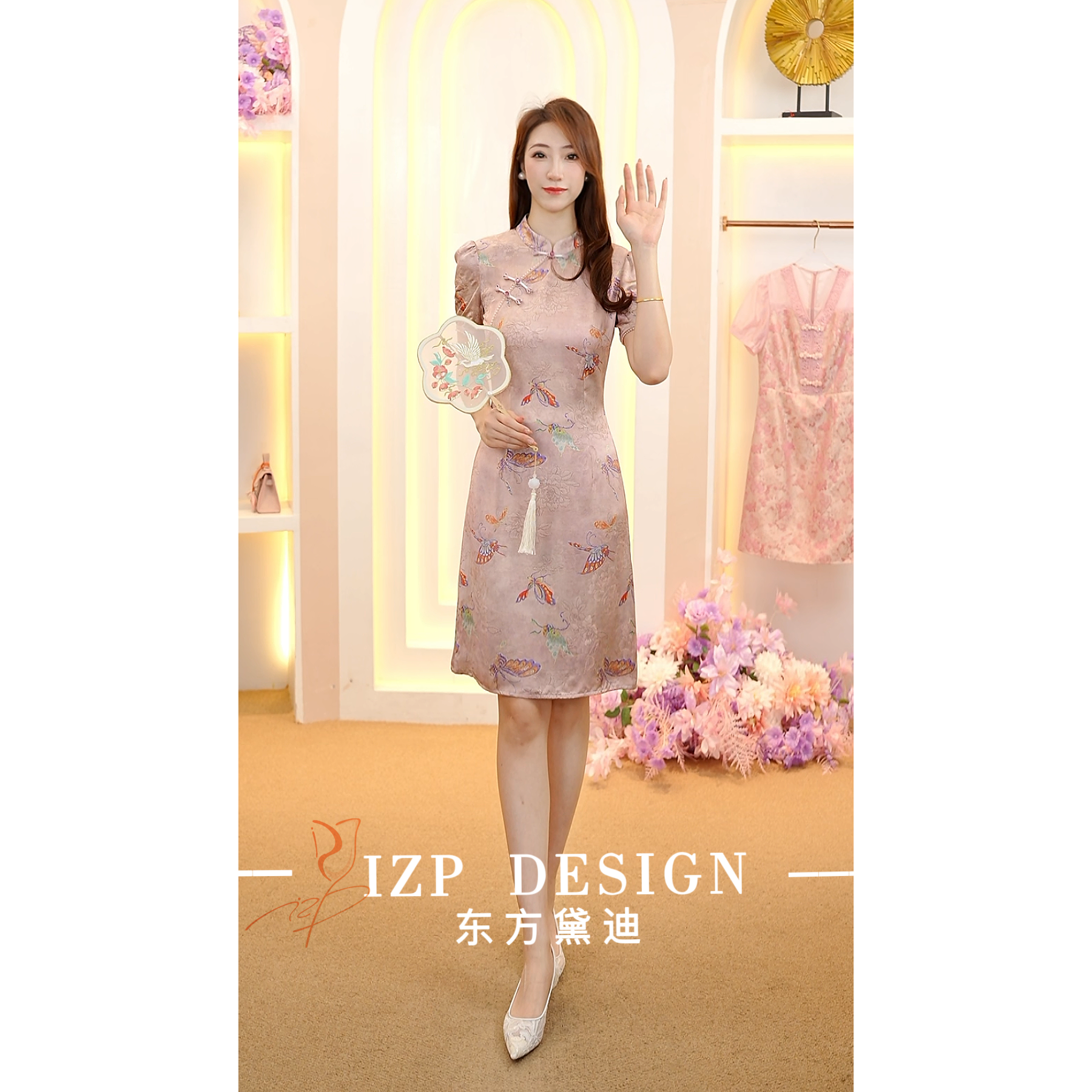 东方黛迪 新中式气质复古修手工刺绣连衣裙PO73880