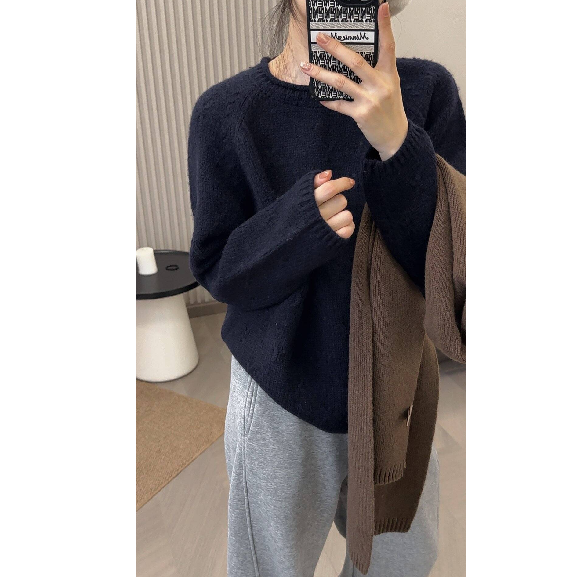 Y.M | 满天星 设计师重工勾花繁星点点韩系宽松圆领套头毛衣 4164