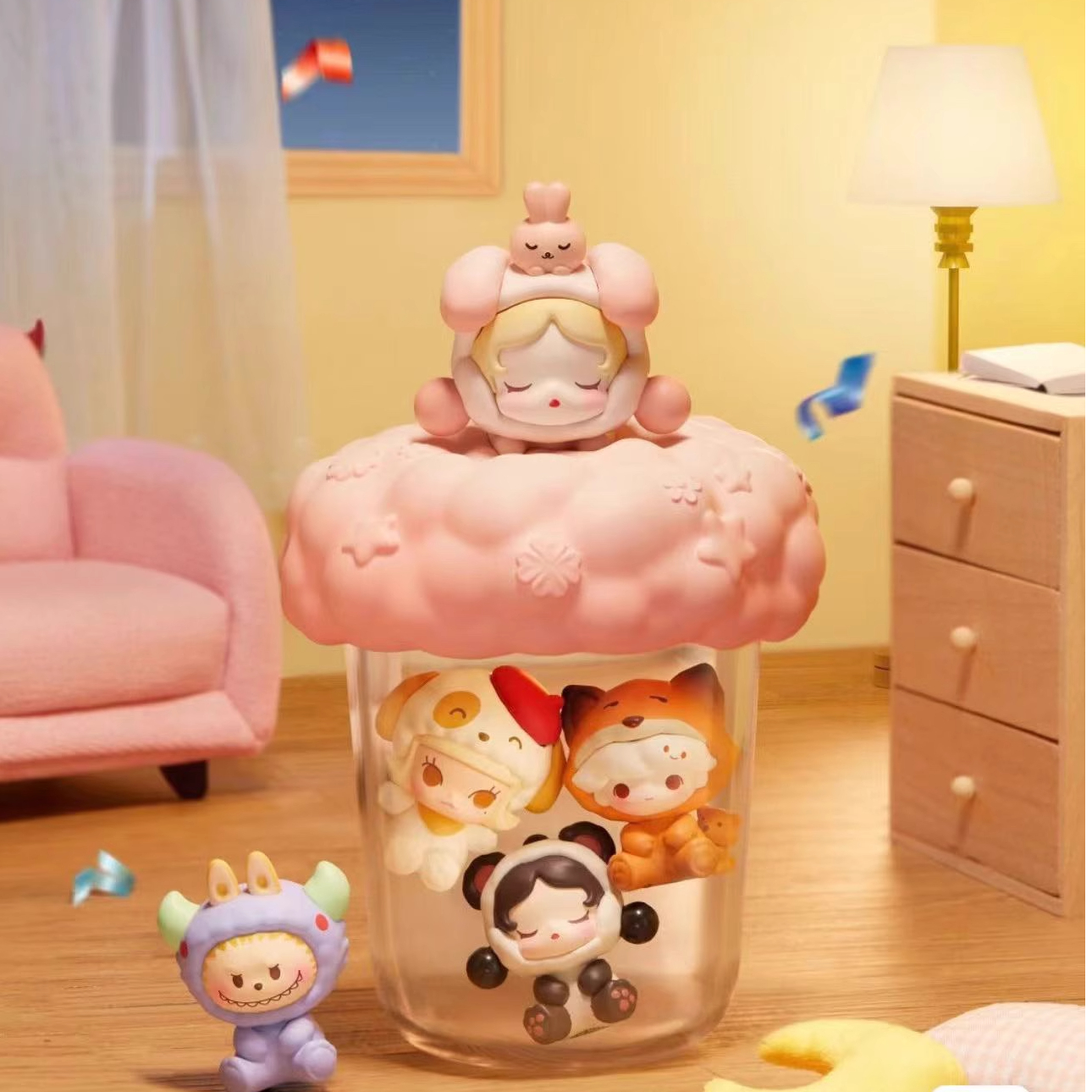 【拆盒】泡泡-睡衣派对系列萌瓶盲盒潮玩