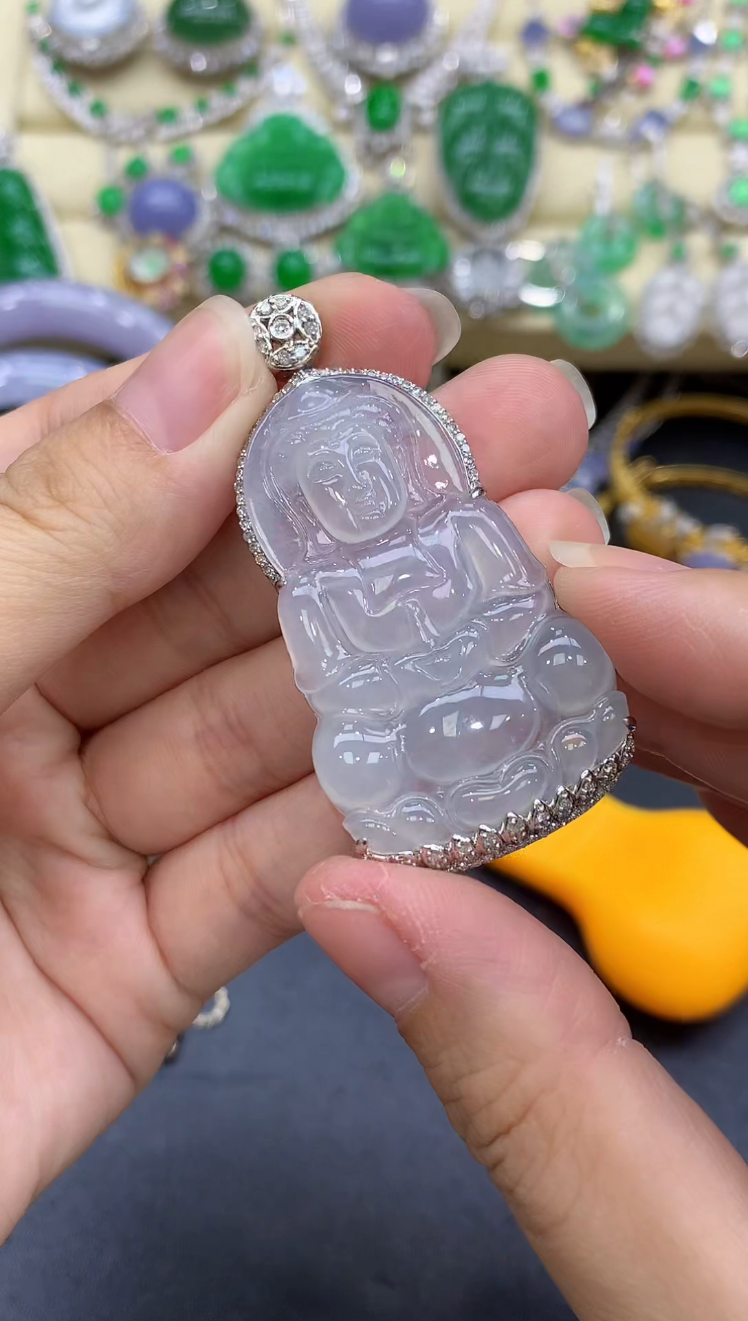 颈饰18K金镶嵌翡翠257-中国好珍宝