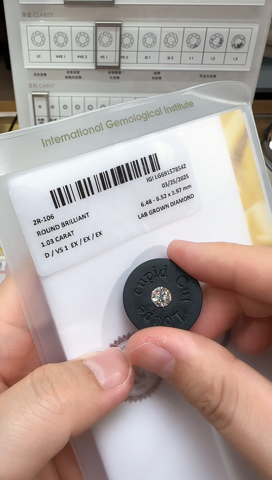 18K金镶嵌实验室培育钻石@1.03 ct 先鉴赏，再定制！