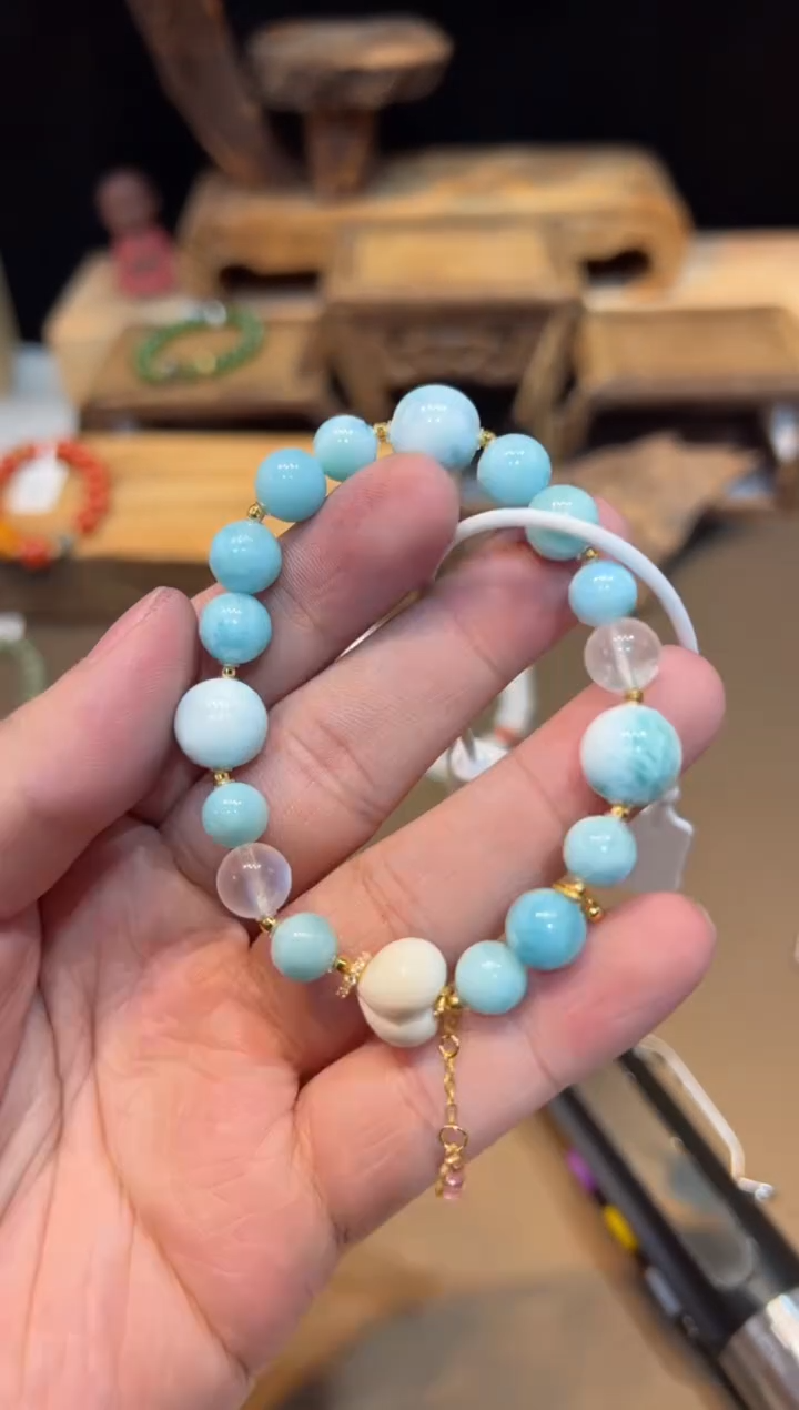 针钠钙石（海纹石）未镶嵌手链手饰@@B1201