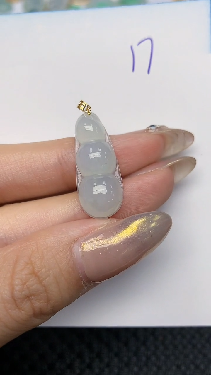 【闪购商品】翡翠颈饰18K金镶嵌天然翡翠A货，