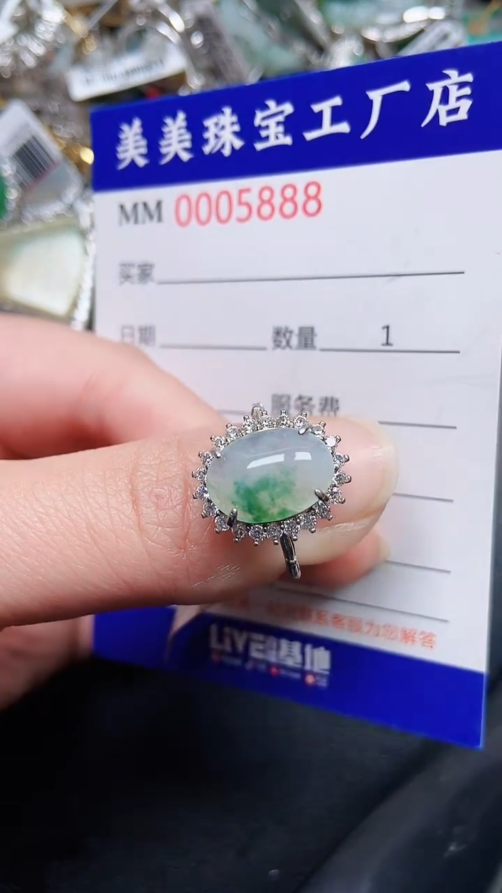 颈饰银S925镶嵌翡翠5888