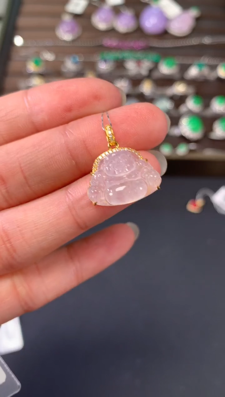 【闪购商品】翡翠吊坠(不含链)18K金镶嵌A666|2800