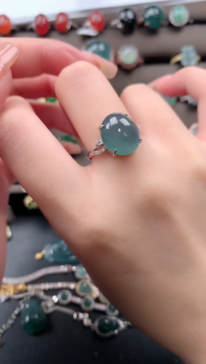 【闪购商品】翡翠戒指银S925镶嵌5214124