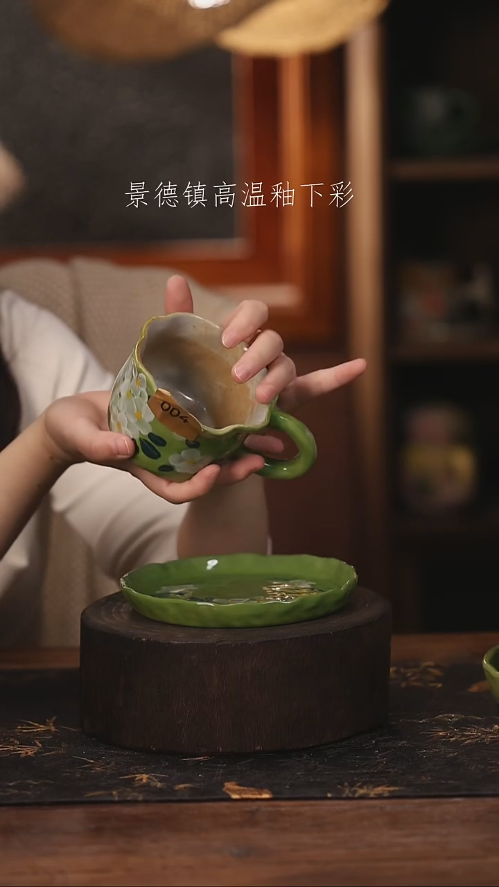 陶瓷景德镇高温釉下手绘陶瓷@L004@