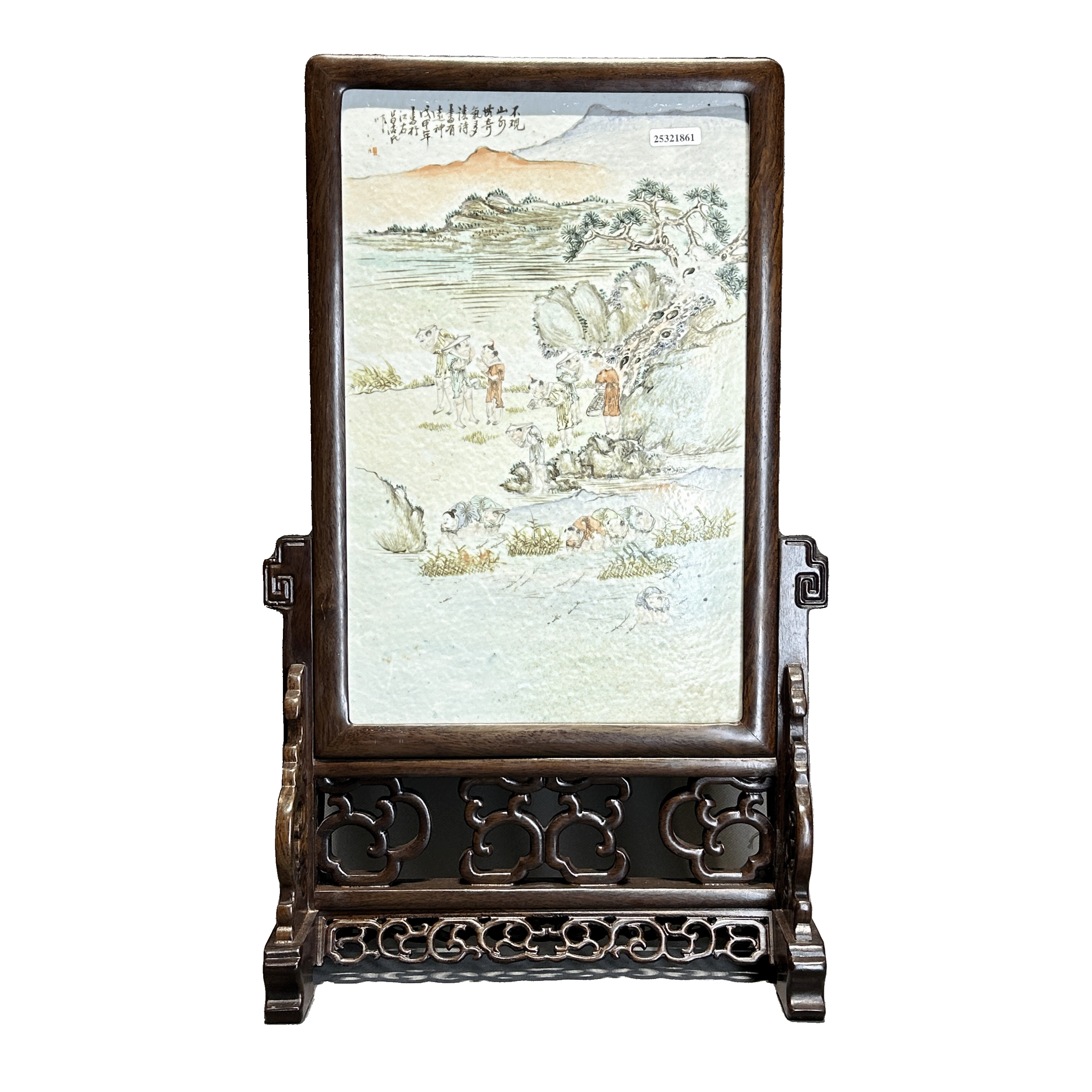 25321861x浅绛彩渔家乐纹瓷板