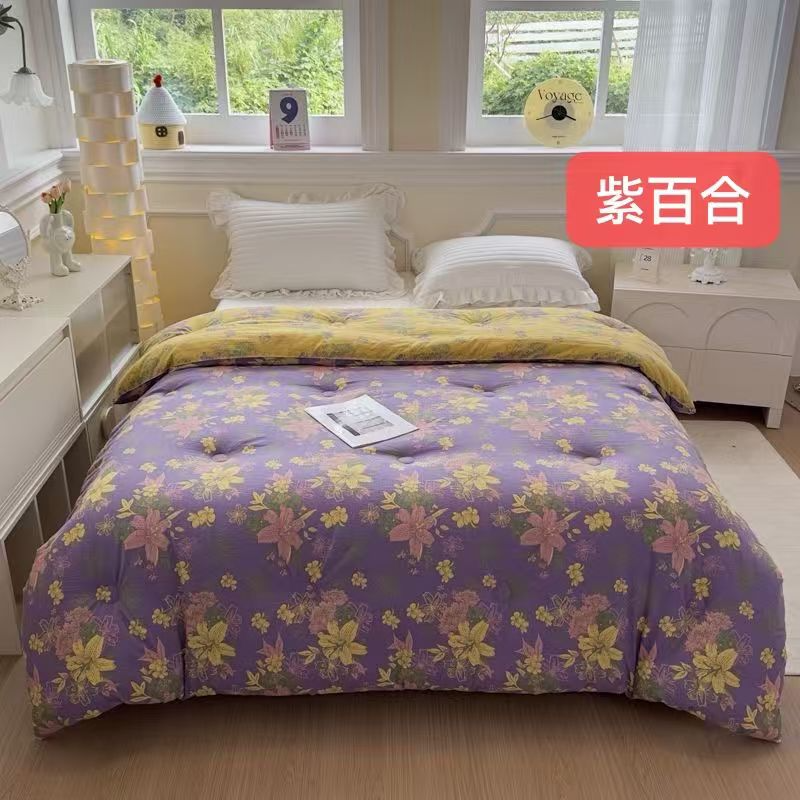  高端水洗双层纱四件套--紫百合