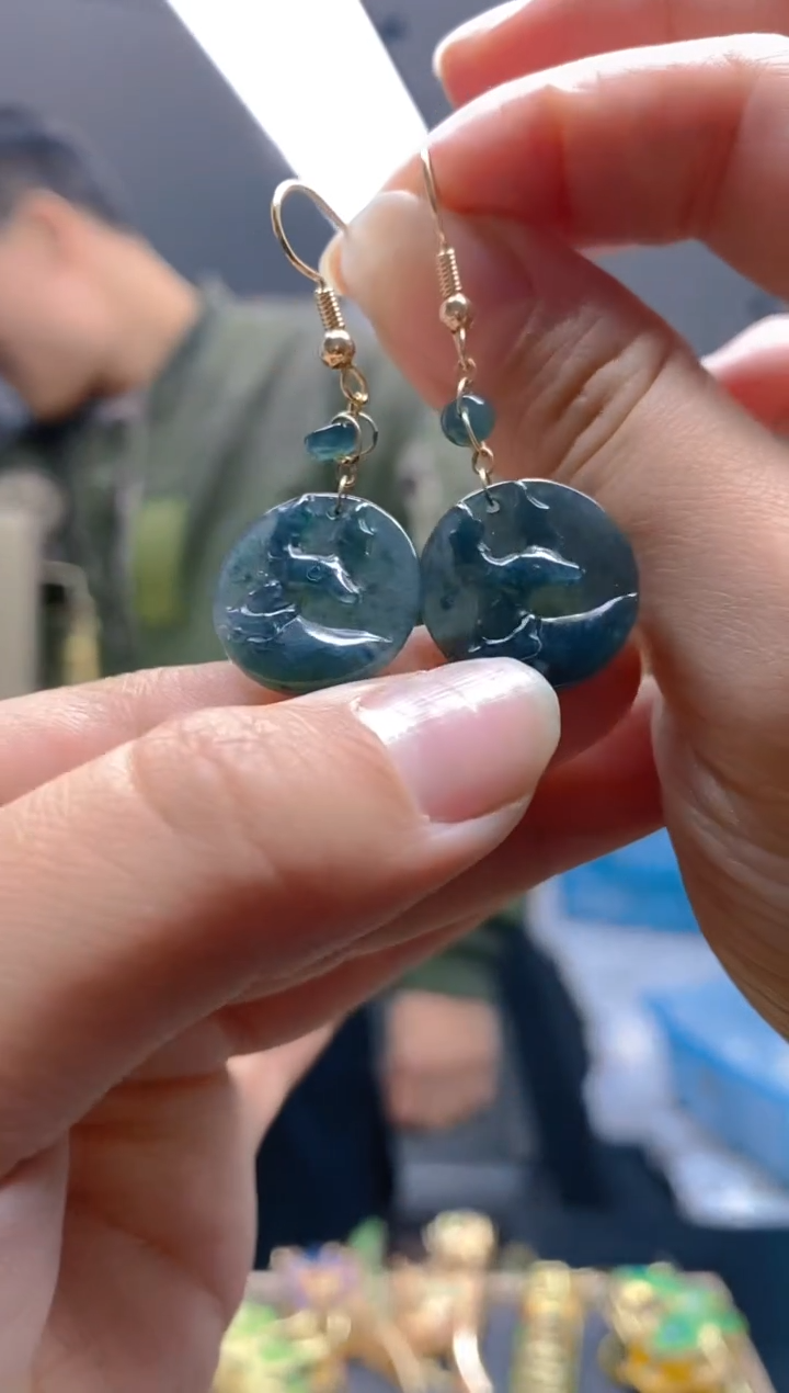 【闪购商品】翡翠耳饰合金0317翡翠耳钩