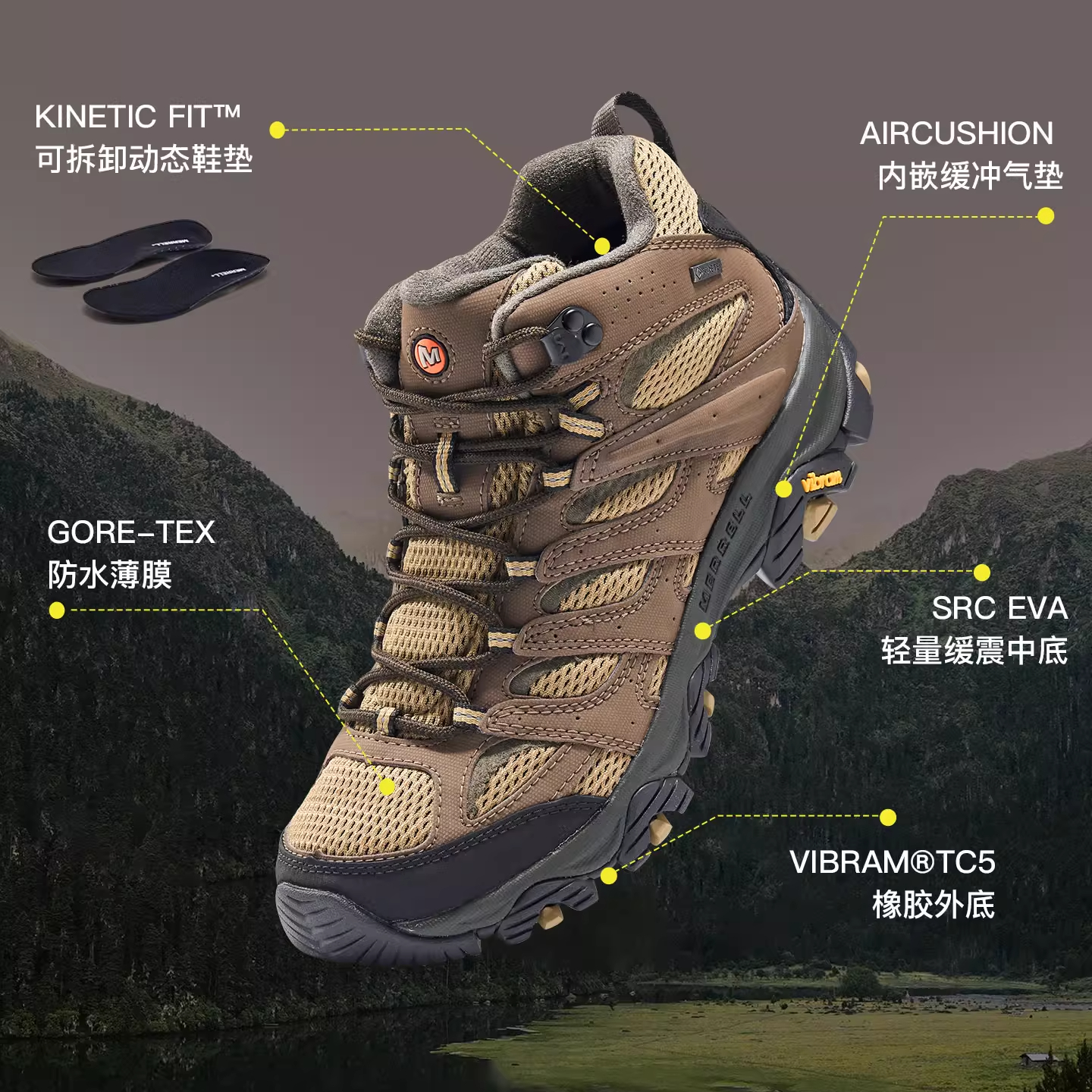 【MOAB3 SYN中帮GTX防水】户外徒步GTX防水鞋