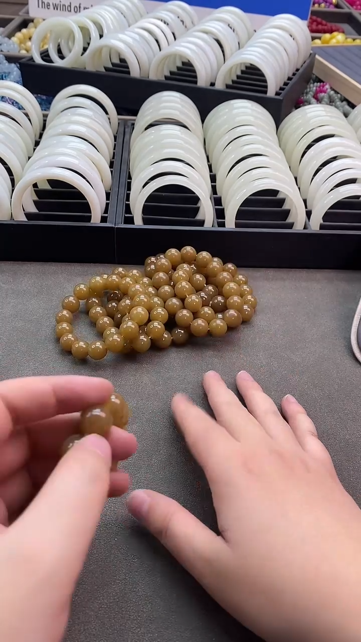 【闪购商品】和田玉（糖玉）手链未镶嵌糖玉14mm单圈手串