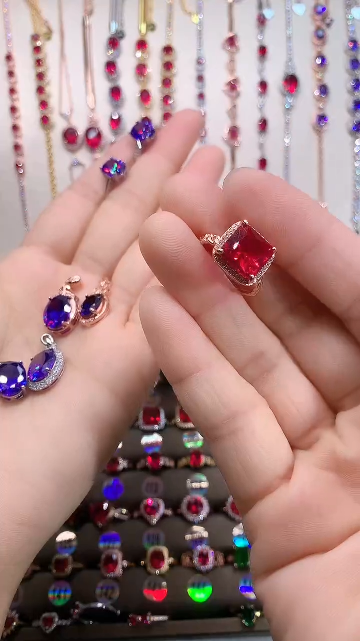 【闪购商品】红宝石戒指银S925镶嵌玫瑰金10