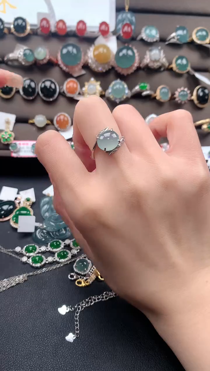 【闪购商品】翡翠戒指银S925镶嵌31231231