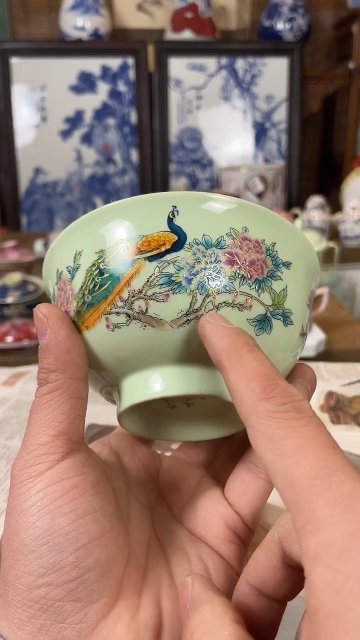 18水点桃花米饭碗