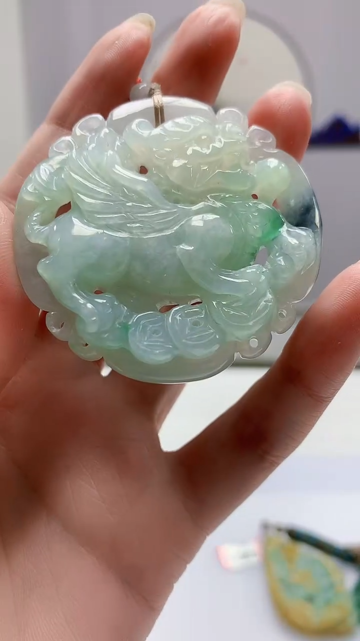 【闪购商品】定制翡翠未镶嵌4852zm-毛货挂件167