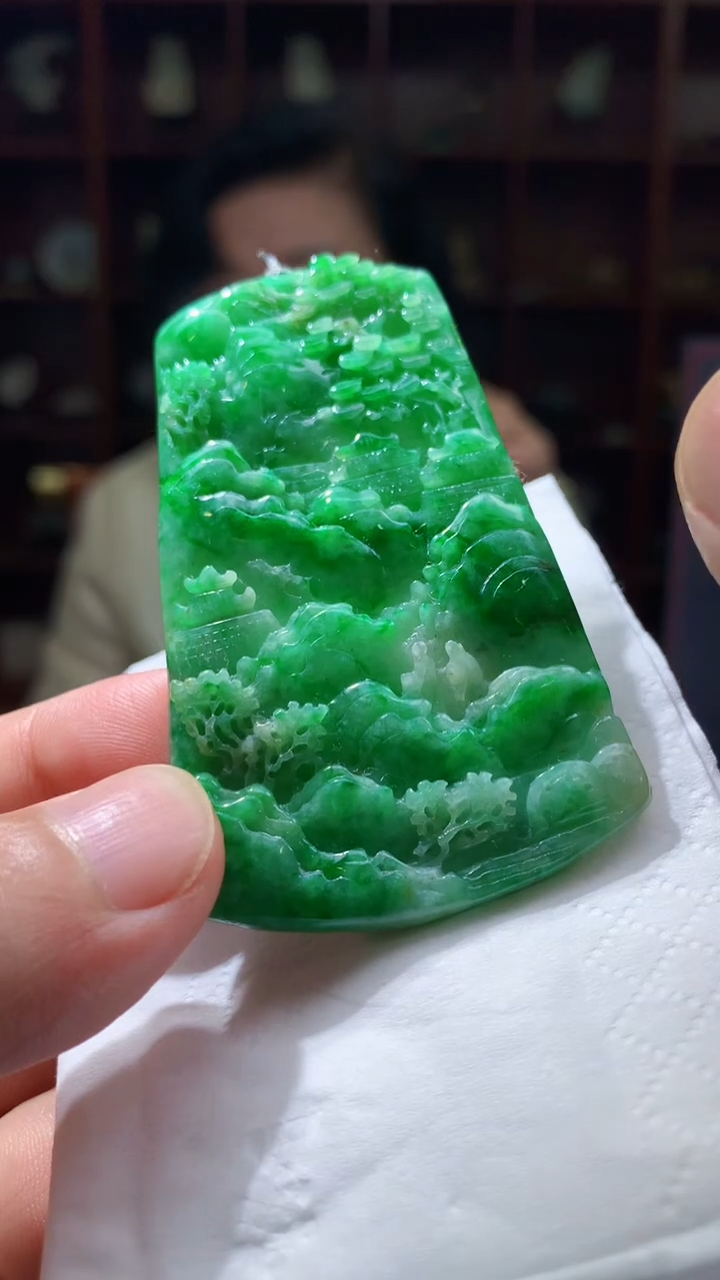 【闪购商品】定制翡翠未镶嵌1088hn-毛货挂件37