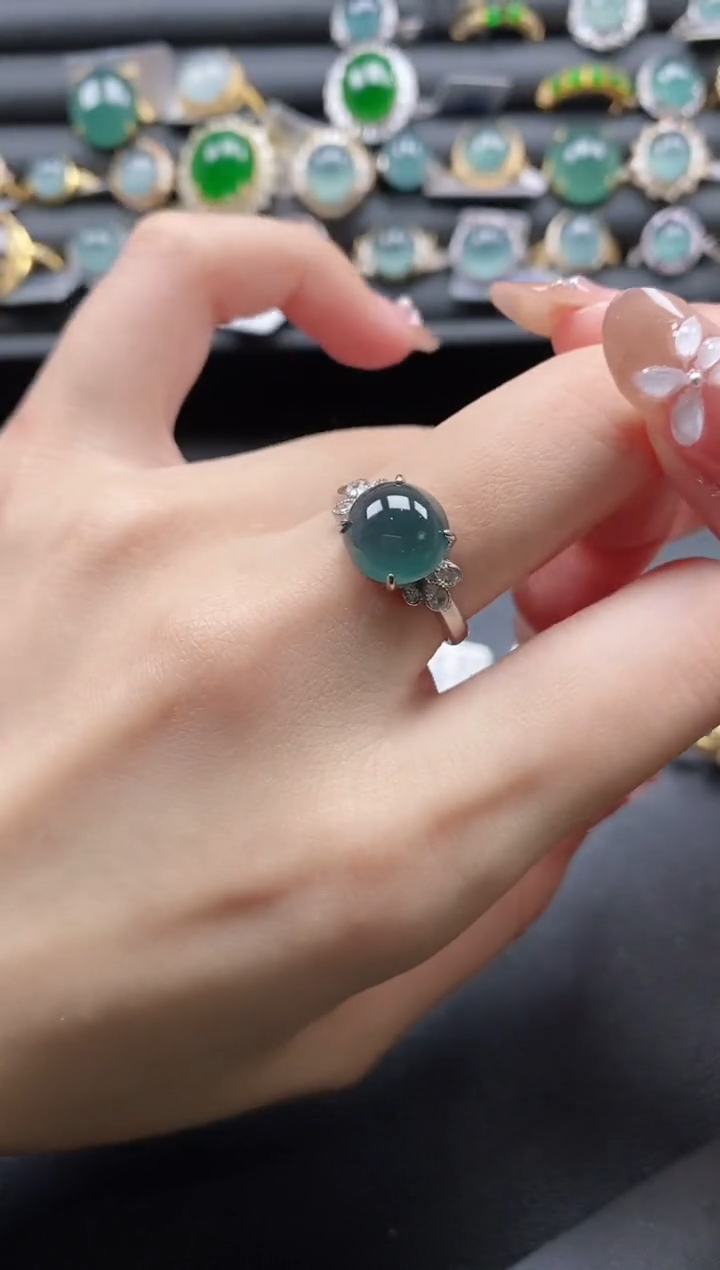 【闪购商品】翡翠戒指银S925镶嵌111111