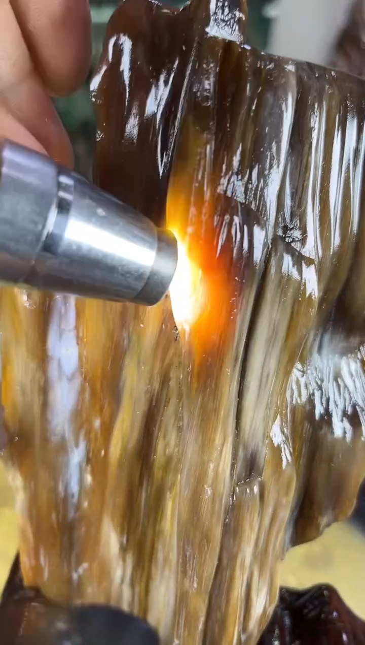 缅甸天然树化玉摆件