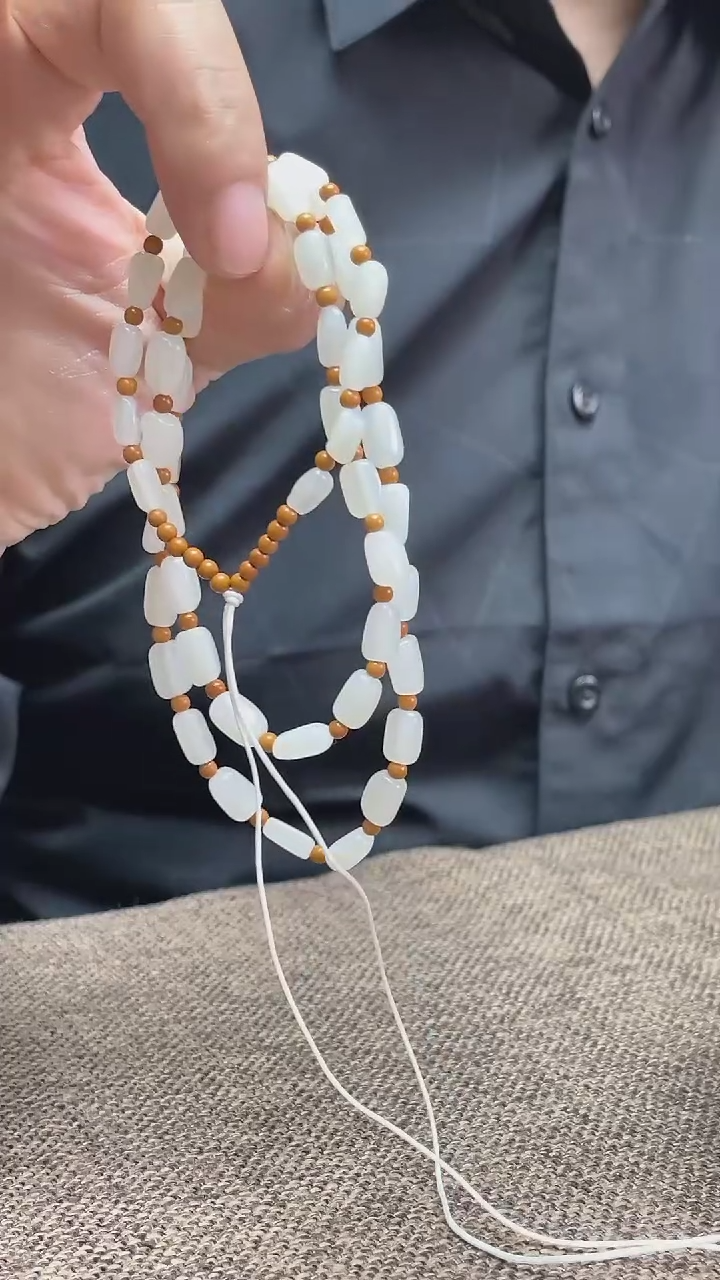 和田玉未镶嵌颈饰和田玉原石珠链多人