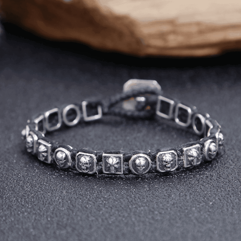 手链 骷髅头手工编织手链