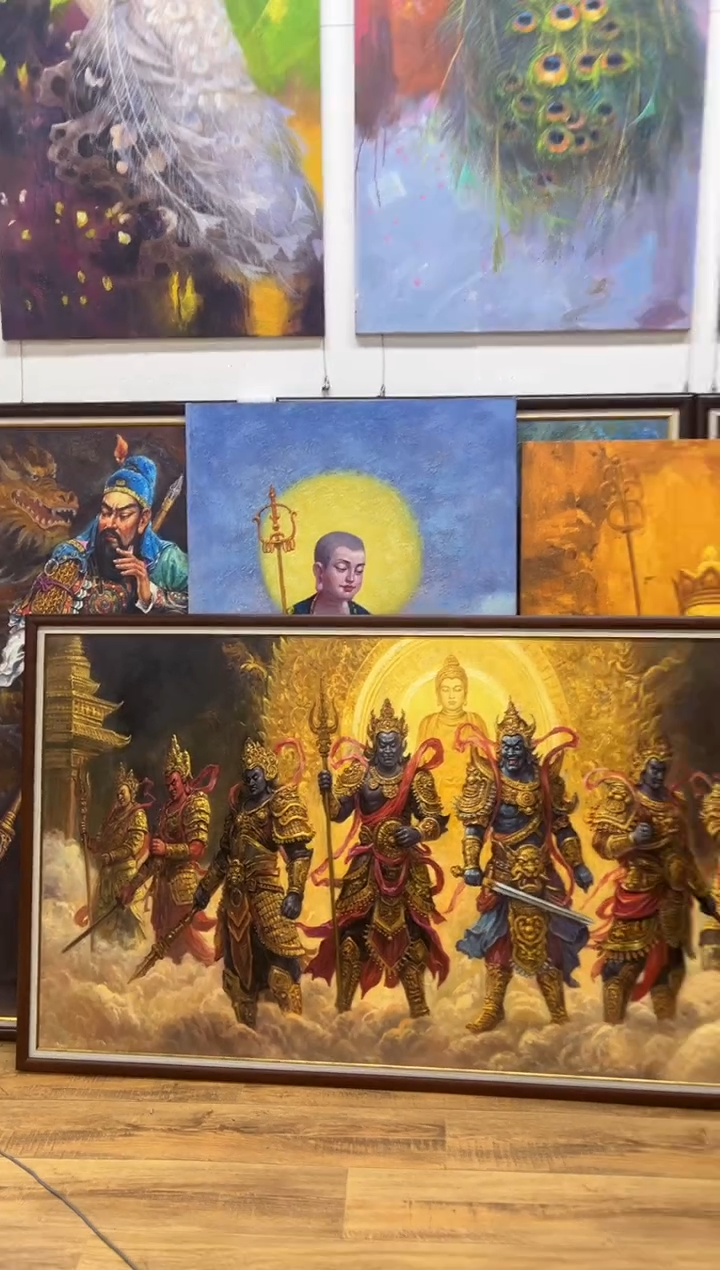 书法飞**蝠【张俊龙】八大金刚带框110*210