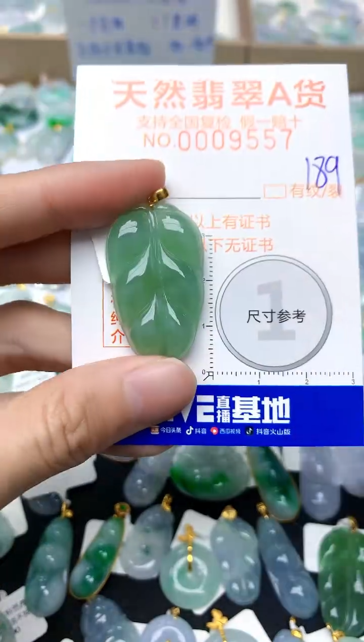 【闪购商品】翡翠颈饰18K金镶嵌189天然A货翡翠