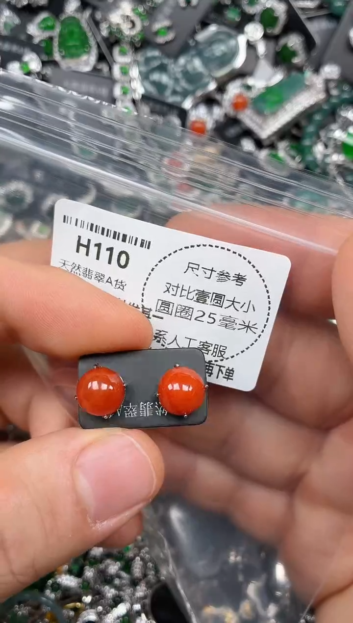颈饰未镶嵌翡翠H110耳钉