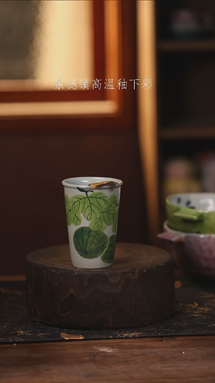 陶瓷景德镇高温釉下手绘陶瓷@L202@