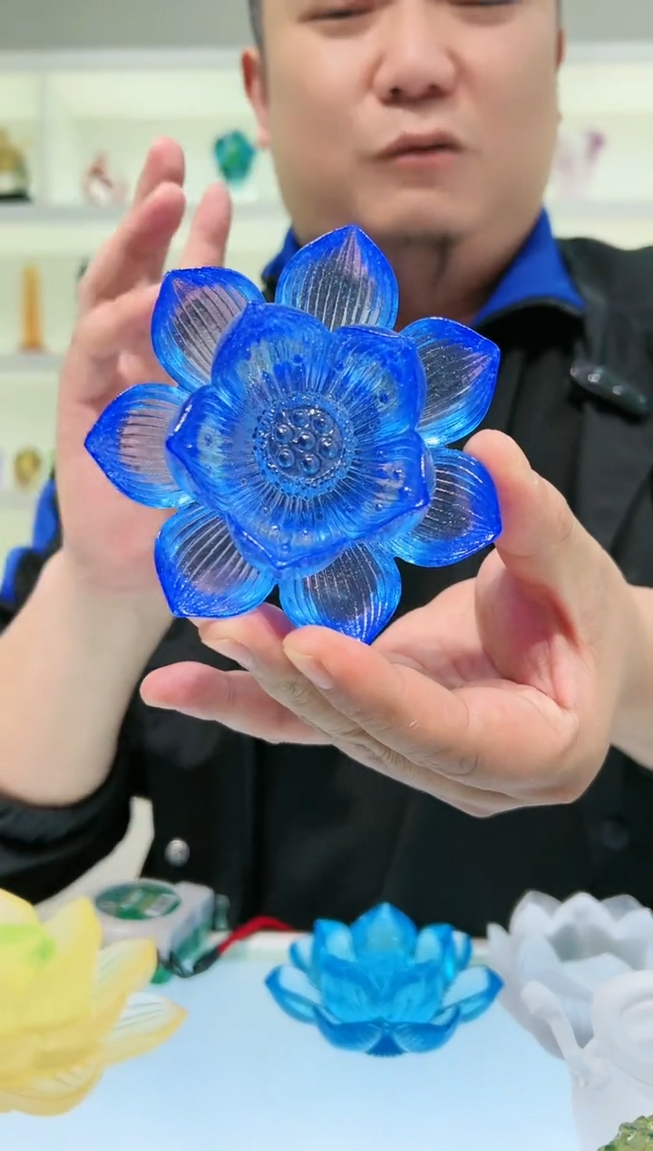 【闪购商品】茶宠古法琉璃莲花10厘米