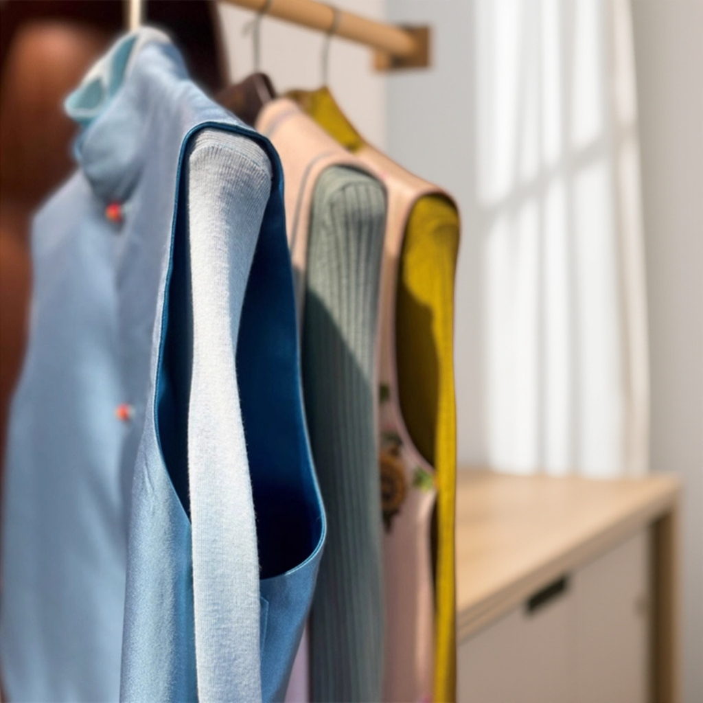 时尚休闲马夹见外包装常规款通勤风气质上衣长款蓝色春季针织203